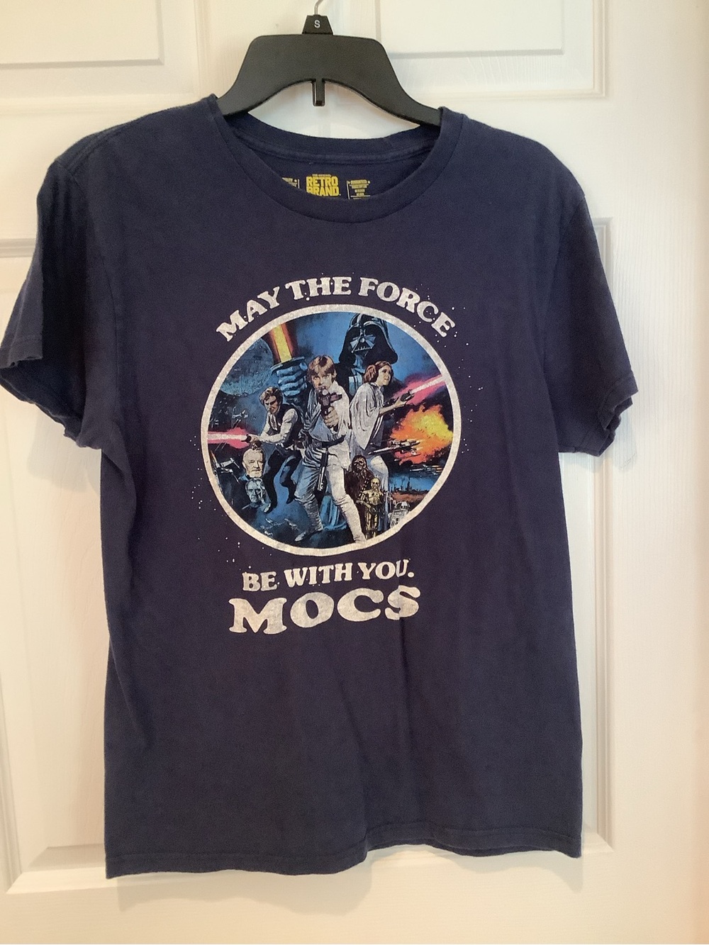 Original Retro Brand Navy Blue "May The Force Be With You" Star Wars Graphic Tee